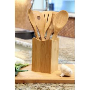 Professional Grade Bamboo Utensil Set Eco Friendly With Ergonomic Handle