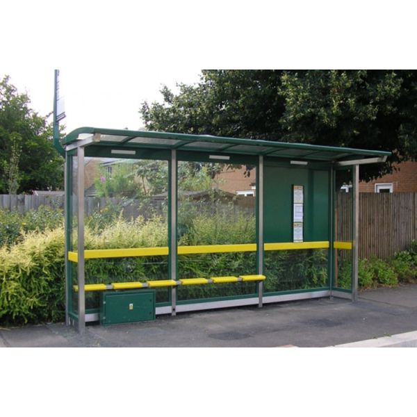 Buy Canopy Prefabricated Bus Stop Shelter Light Weight Strong Rust Resistance at wholesale prices