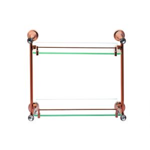 Bathroom Accessory Single Glass Double Plate Rose Gold Zinc Alloy and Crystal