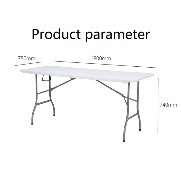 Convenient and Versatile Plastic Metal Folding Picnic Dining Table for Event Banquet