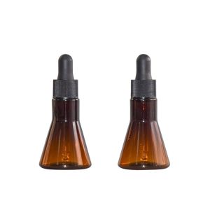 20ml Brown PET Dropper Bottle Skincare Essence / Serum Cosmetic Packaging