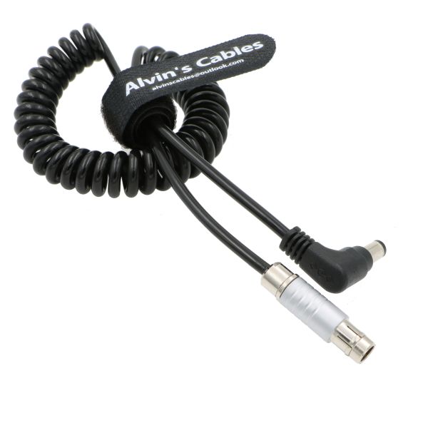 3 Pin Male To Right Angle DC Coiled Power Cable For Tilta Cameras