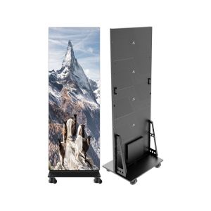 P1.25 Smart LED Poster Display Die-casting Aluminum With Foldable Cabinet 1x5