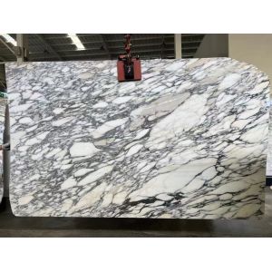 Adjustable Marble Entry Console Table with Glossy Finish and Arabescato Marble