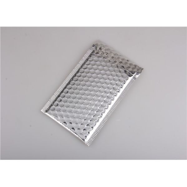 Aluminum Foil Metallic Bubble Mailers Silver Color Self Sealing For Postal Packaging