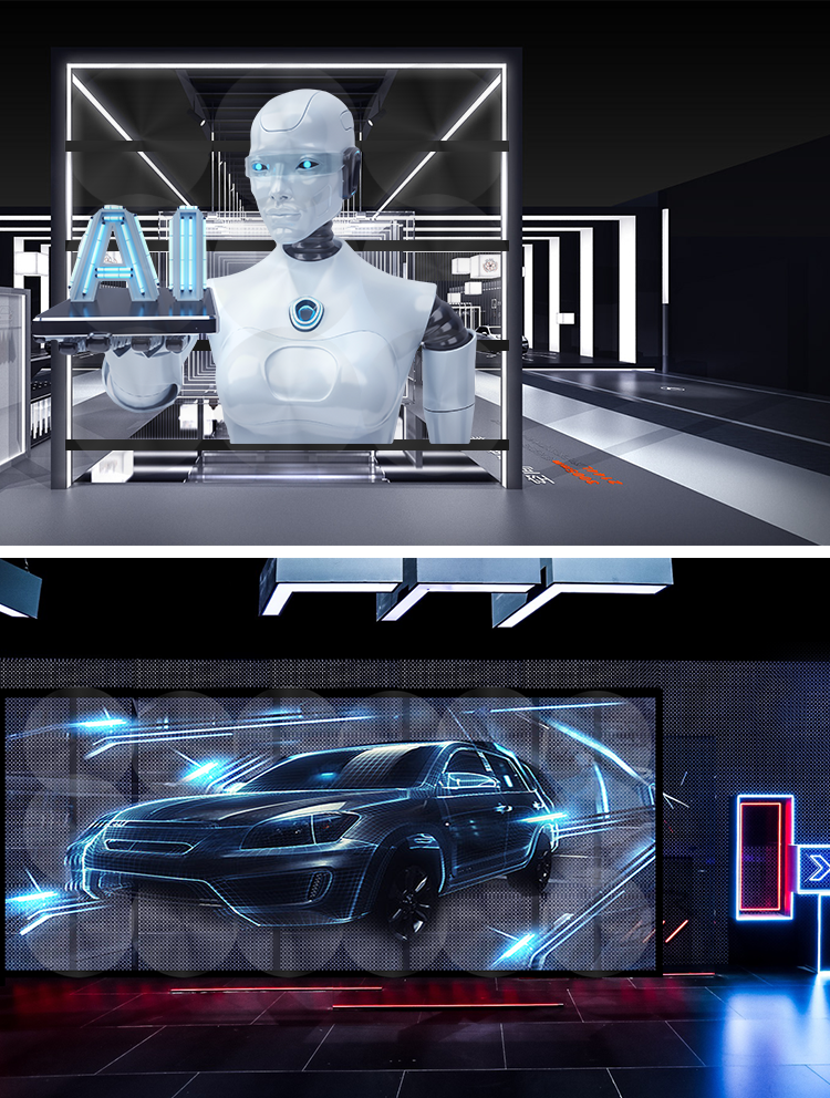 Splice Function 1800 Brightness LED Fan 3D Hologram Projector for Wall Display