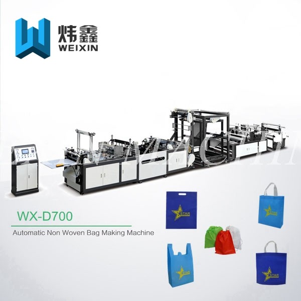 Buy Fully Automatic Non Woven Box Bag Making Machine With Handle Attachment at wholesale prices