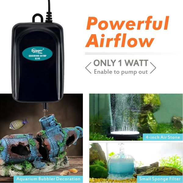 5W Adjustable Flow Aquarium Air Pump Oxygen Stable