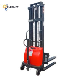 500mm Load Center Steel Semi Electric Pallet Stacker Polyurethane Wheel Type