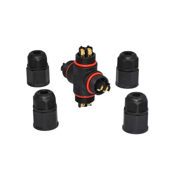 L20 4 Wire Waterproof Connector 2pins Screw Assembly Connector For Outdoor Light