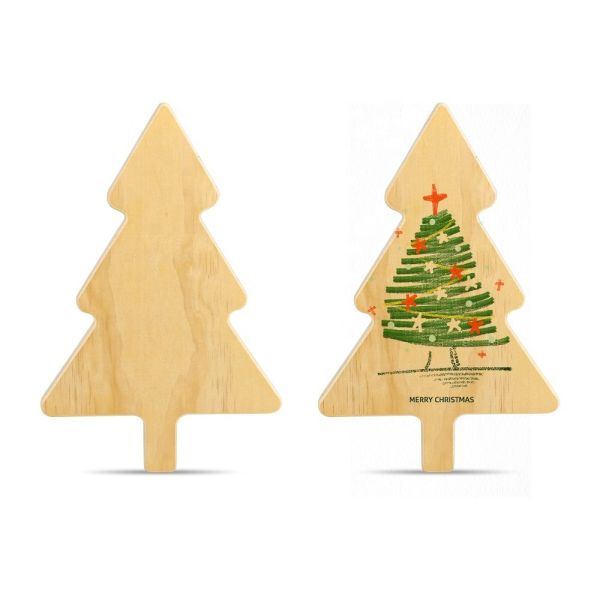Buy Christmas Tree Shape Blank Pizza Breads Wooden Food Tray Wood Sublimation Cheese Chopping Board at wholesale prices