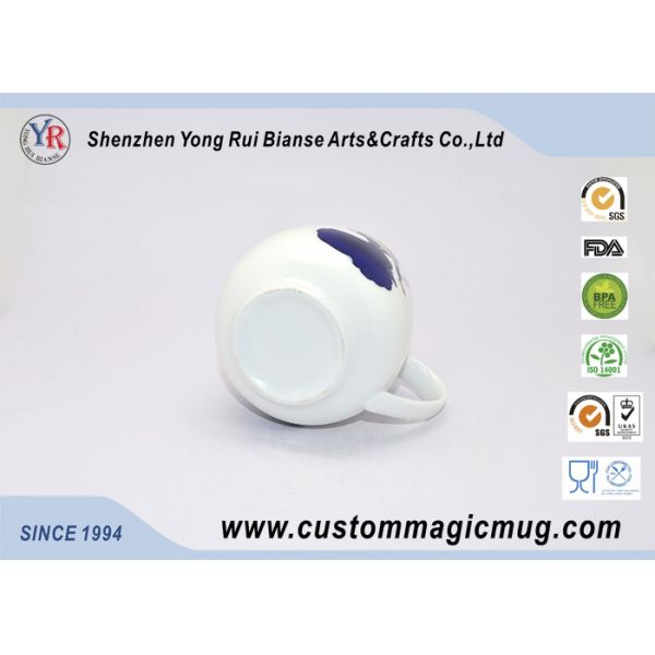 White Porcelain Heat Reactive Coffee Mugs , Print Personalised Childrens Mugs