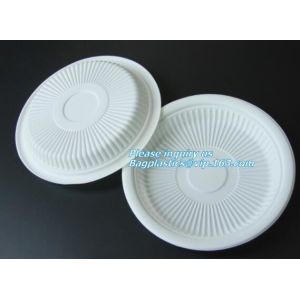 Round 11 inch 4 compartment disposable corn starch plates,3 compartments