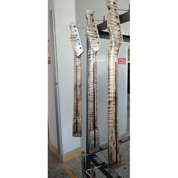 Custom Grand 22 Fret Roasted Maple Electric Guitar Neck for Handmade Tele Guitar Kits Gloss Finished with Bone Nut