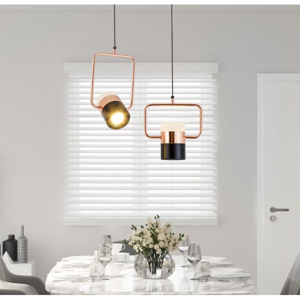 Led Pendant Lights Plated Rose Gold Iron Small Hanging Lamps Dining Room Bedroom Light Fixture