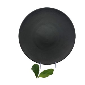 Camping Matte Black Melamine Salad Plate 14'' Non Toxic Round