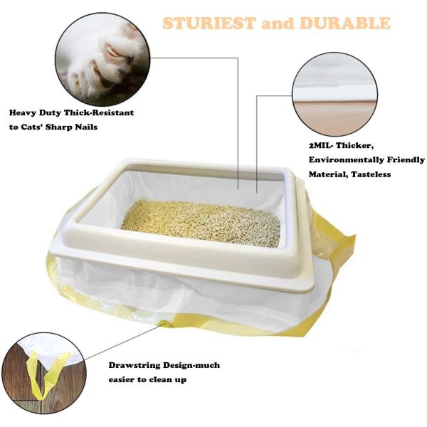 Buy Scented And Unscented Drawstring LDPE Cat Litter Box Liners at wholesale prices
