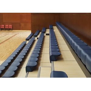 Wall Attached Retractable Gymnasium Bleachers / Anti Slip Indoor Basketball