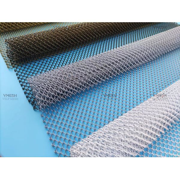 Gold Color Anti Rust Aluminum Decorative Mesh Metal Coil Drapery