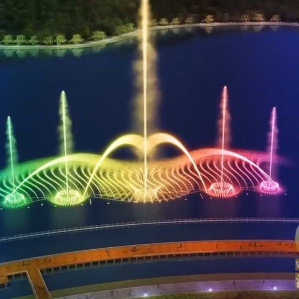 Buy Stainless Pump Spray Fountain With LED Lights And Musical Signal Control at wholesale prices