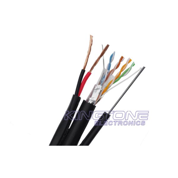 Aerial Network Cable FTP CAT5E 24 AWG Solid Copper with Messenger for IP Camera