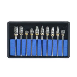 Quality 10PCS 1/8&quot; 3mm Shank Dremel 3*3mm Solid Tungsten Carbide Rotary File Burr Set Durable for sale