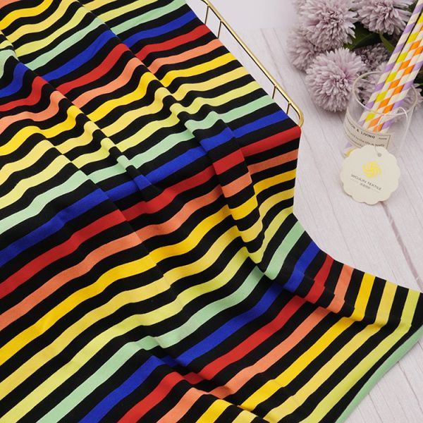 Skin-Friendly Fashionable Striped Cotton Fabric For T- Shirt