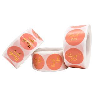 China Baby Pink Thank You Sticker Label Personalized Doordash Stickers on sale