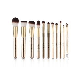 Vonira Gold Synthetic Makeup Brushes 11pcs With Private Label
