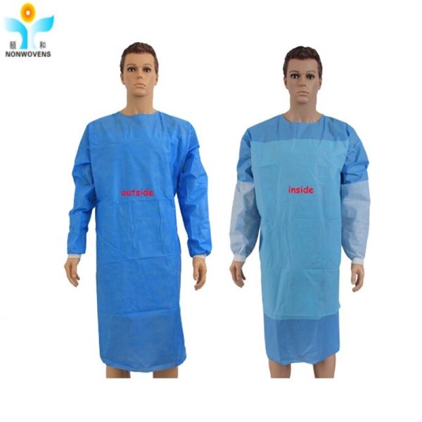 120*140cm SMS Material Gowns ISO13485 EN13795 Certification Disposable Surgical Gown