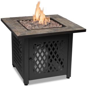 Metal Square Propane Fire Pit Table Modern Smokeless 30 Inch