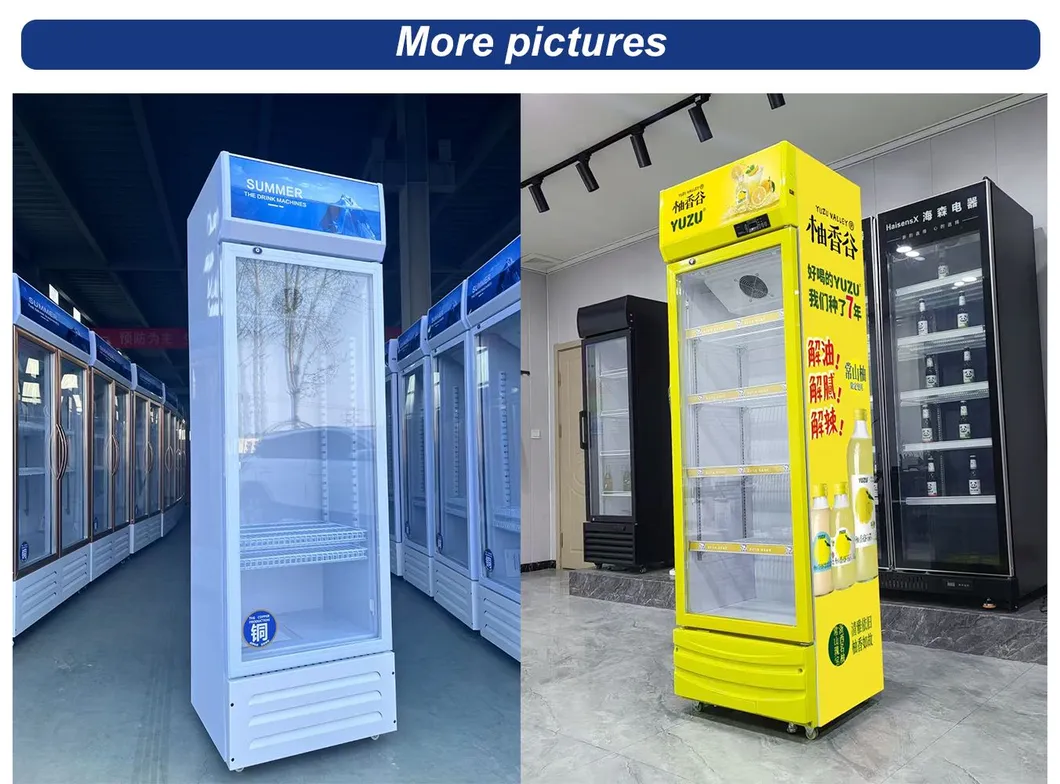 Vertical Beverage Display Chiller Single Temperature Commercial Drinks Display Fridge