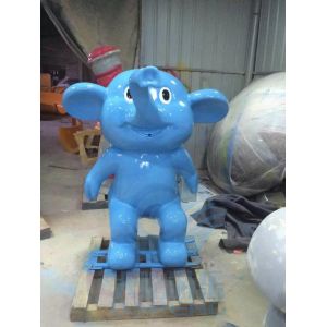 Children Play Pool Water Sprays Small Elephant, Fiberglass Standing Animal -