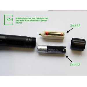 Police Security LED Rechargeable Flashlight Added Fluorescent Silicone Ring