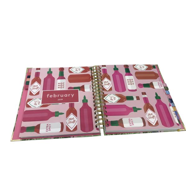 Weekly Monthly Spiral Paper Notebook OEM Personalised Hard Cover Organizer 8.25 X 6.25inches