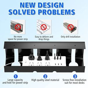 Living Room Desk Cable Tray Single Tier Metal Cable Hanging Brackets for