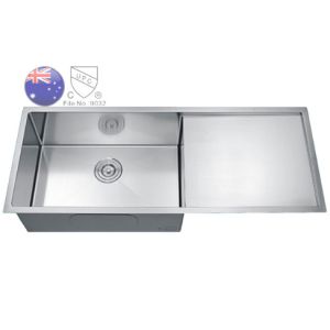 UPC SS Rectangular Undermount Kitchen Sink With Drainboard Household