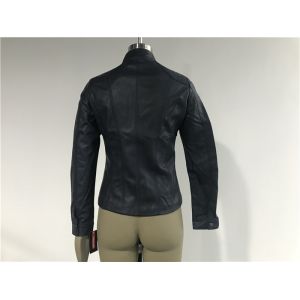 Ink Upstyled Ladies Faux Leather Jacket Triple Needle Topstitching Tw77491