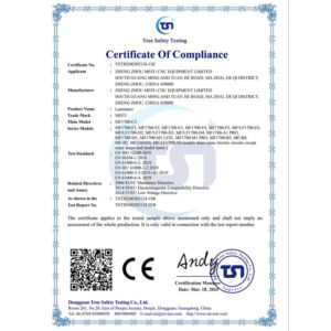 ZHENGZHOU MEFU CNC EQUIPMENT LIMITED Certifications