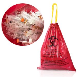 Medical Infectious Biohazard Waste Bag Red Drawstring Disposable