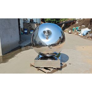 Large Polished Stainless Steel Outdoor Sculpture Fruit Apple