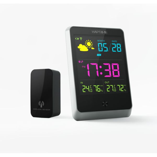 Wireless Temperature Humidity Sensor Thermometer Hygrometer Digital Alarm Clock