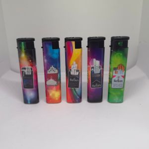 Customized Request Windproof Stylish Jet Blue Flame Novelty Gas Lighters in