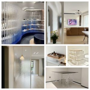 Textured Acrylic Sheet Transparent Ribbed Reeded Decorative Fluted Pattern