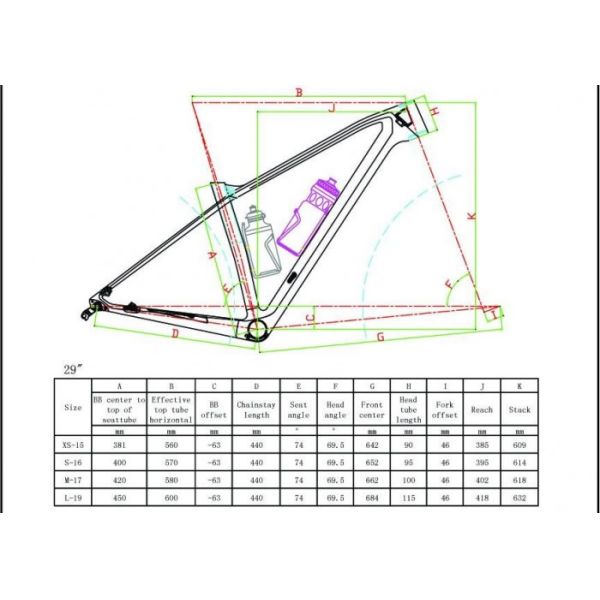 Matte Black Mtb Full Carbon Mountain Bike Frame 29er Wheel 880 Grams