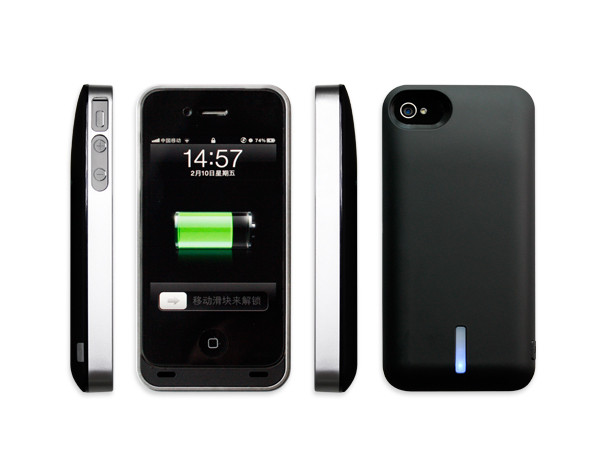 black / blue / red1700mAh matte iphone 4 extended battery case for iphone 4&4s-