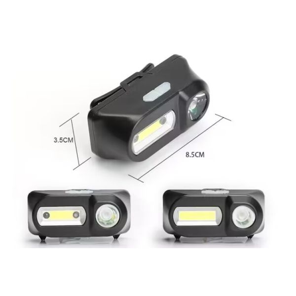 Outdoor Emergency Flashlight with Battery USB Charging Headlight
