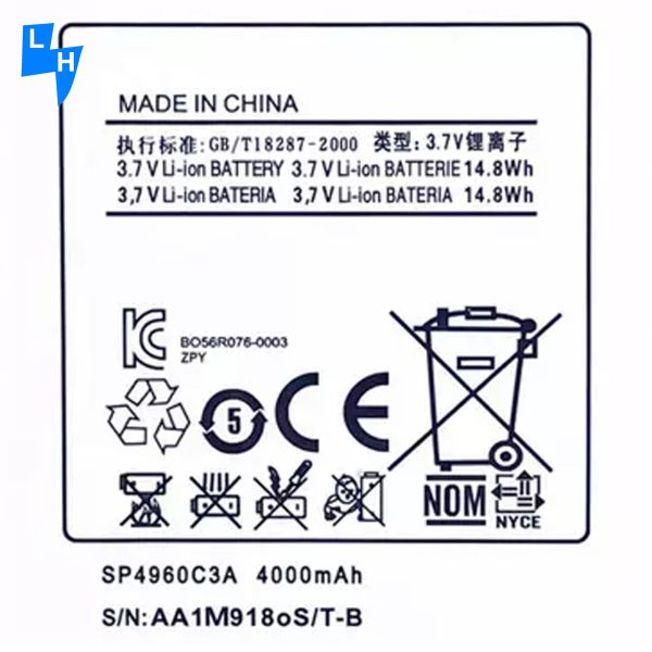 RECHARGABLE 3.8V 4000mah SP4960C3A Battery For Samsung Galaxy Tab 7.0 P1000 Tablet Battery