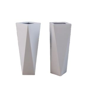 Outdoor standing planter white irregular quadrilateral flower pots
