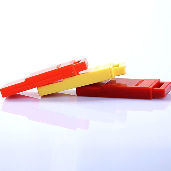 Plastic outdoor whistle plastic flat whistle toy whistle 58*22*7mm logo customized